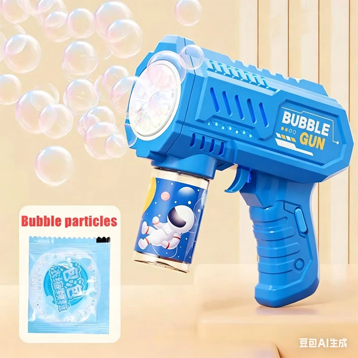 Automatic Bubble Gun Rocket - Electric Bubble Blower Toy with Bubble Liquid for Kids’ Beach & Outdoor Fun