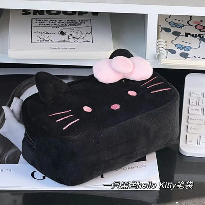 Cute Hello Kitty Plush Pencil Case – Large Capacity Stationery & Makeup Storage Bag for Students & Girls – Kawaii Party Gift