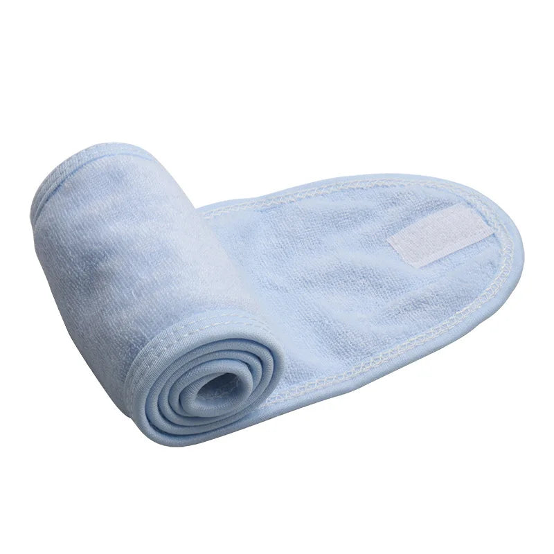 1pc Adjustable Makeup Hairband – Terry Cloth Spa Facial Headband with Magic Tape, Stretchy Eyelash Extension & Skincare Head Wrap