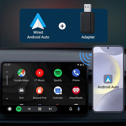 2025 2-in-1 Wired to Wireless CarPlay Adapter – Android Auto Smart Box, Plug & Play, Universal with OTA Update