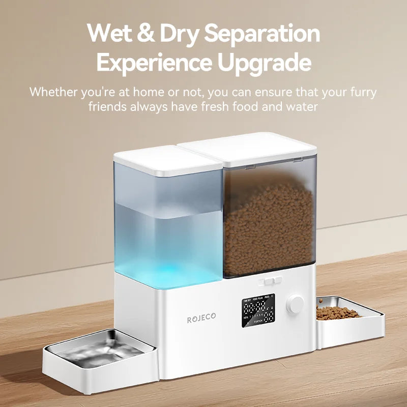 ROJECO 2-in-1 Automatic Pet Feeder & Water Fountain – 8.5L Dog Food Dispenser