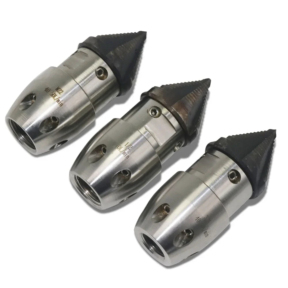 High Pressure Rotating Nozzle 1/2 M22 & 3/8 – Sewer & Sludge Cleaning Water Gun Nozzle for Pressure Washing