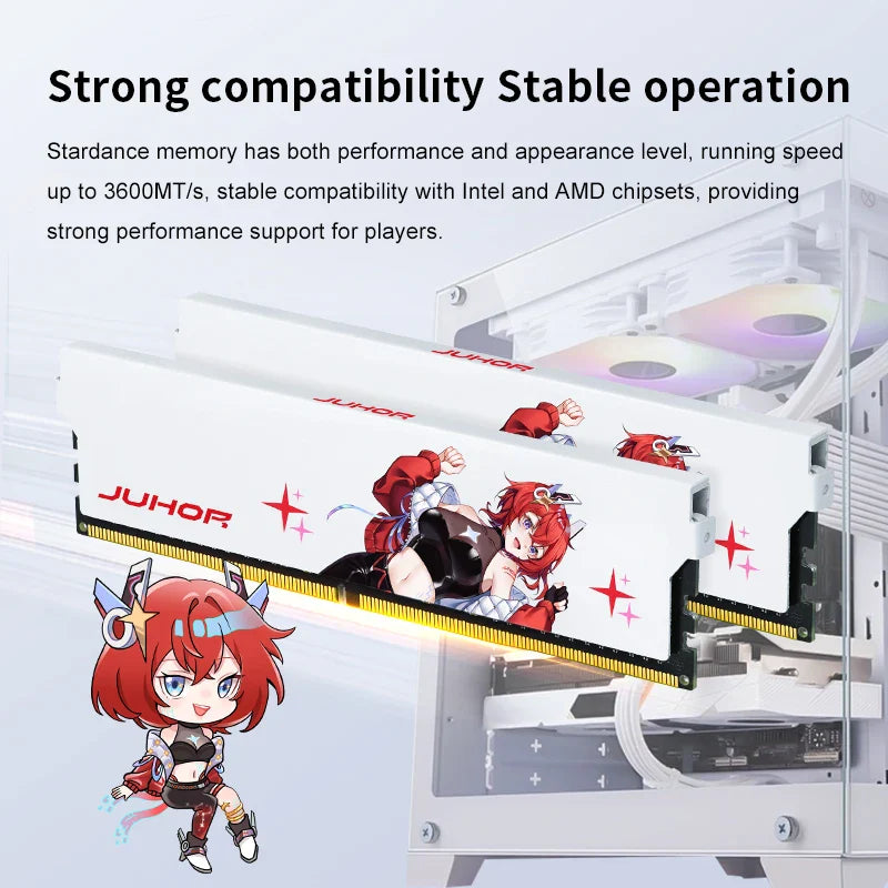 JUHOR DDR4 Gaming RAM – 8GB/16GB 3200MHz-3600MHz Desktop Memory Kit (8GX2/16GX2)