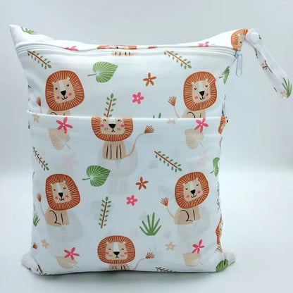 Sigzagor Wet & Dry Baby Diaper Bag – Waterproof Reusable Washable Nappy Bag with Double Zippers