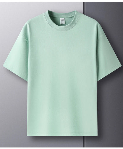 100% Pure Cotton Men’s Summer T-Shirt – High-End Short Sleeve Round Neck Breathable Fashion Top