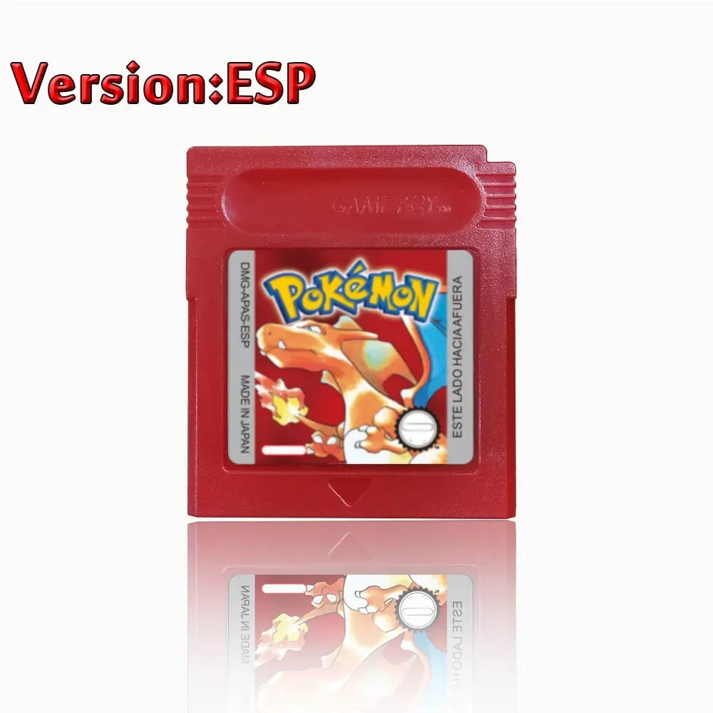 Pokemon GBC Game Cartridge - 16-Bit Video Game Card in Red, Blue, Crystal, Gold, Silver & Yellow Versions
