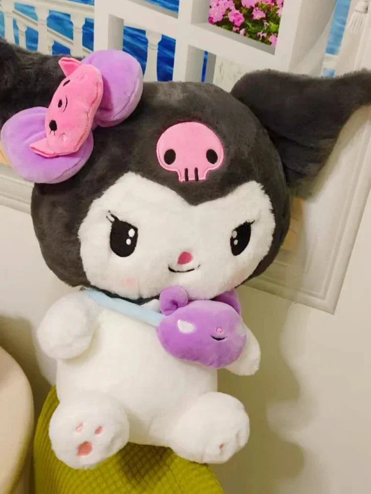 Sanrio Kuromi Plush Dolls — 40/50cm Kawaii My Melody & Cinnamoroll Soft Stuffed Anime Animals, Cartoon Pillow Decor for Kids