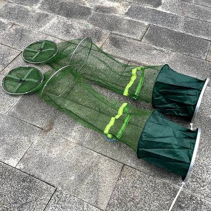 Folding Fishing Net 1.7m-3m – Large Shrimp, Carp & Crab Trap Creel for Surfcasting Accessories