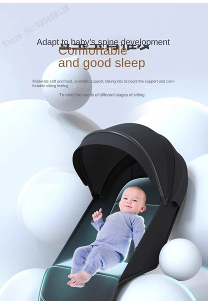 Lightweight Two-Way Baby Stroller — High Landscape, Spine Protection, 4-Wheel Newborn Push Trolley