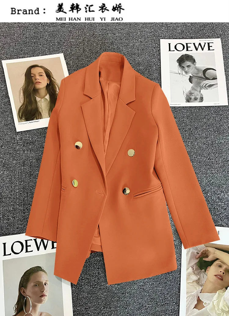 2023 Women's Elegant Single Button Blazer – Slim Fit Long Sleeve Office Jacket for Autumn & Winter