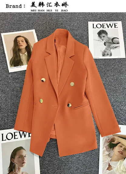 2023 Women's Elegant Single Button Blazer – Slim Fit Long Sleeve Office Jacket for Autumn & Winter