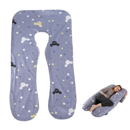 Cotton Maternity U-Shaped Body Pillow Case – 140/150cm Removable & Washable Cover for Pregnancy Support