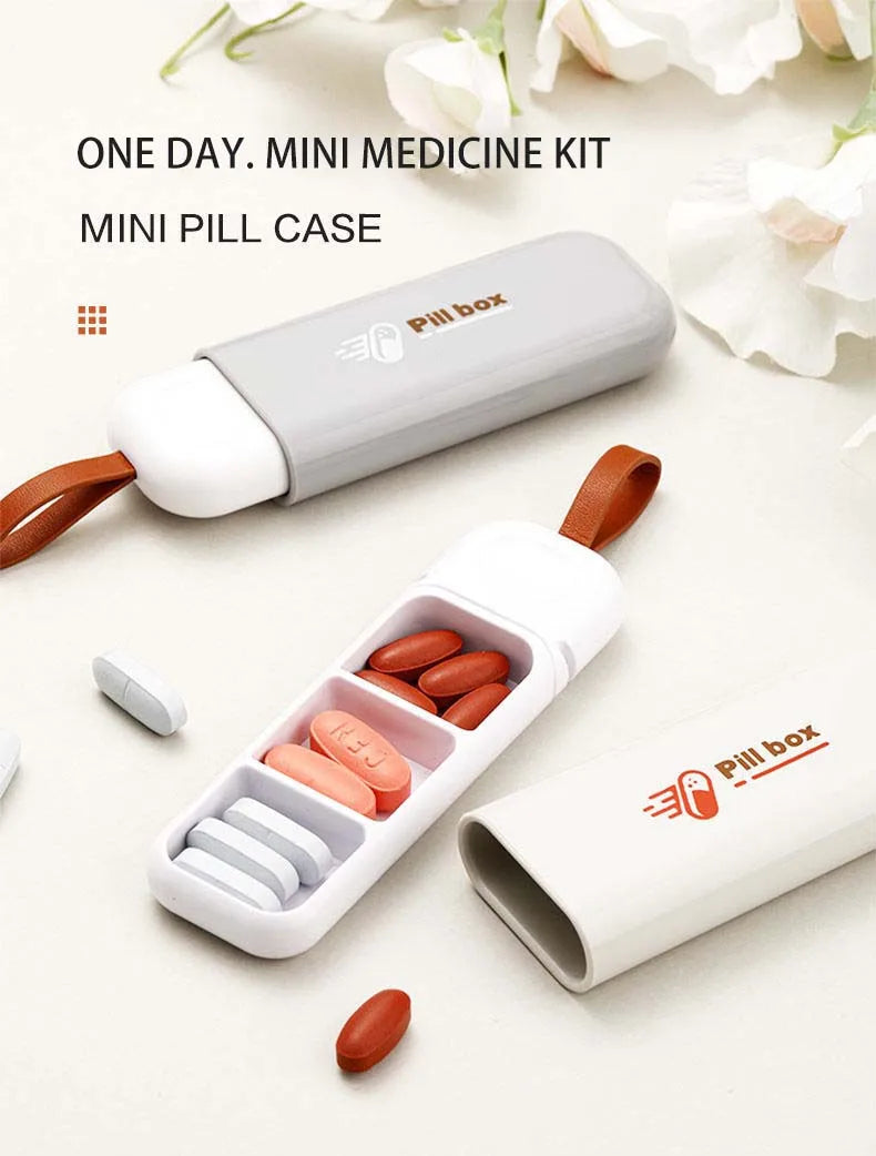 7-Day Nordic Style Portable Pill Box – Tablet Dispenser with 3 Grids, Medicine Storage Organizer Kit