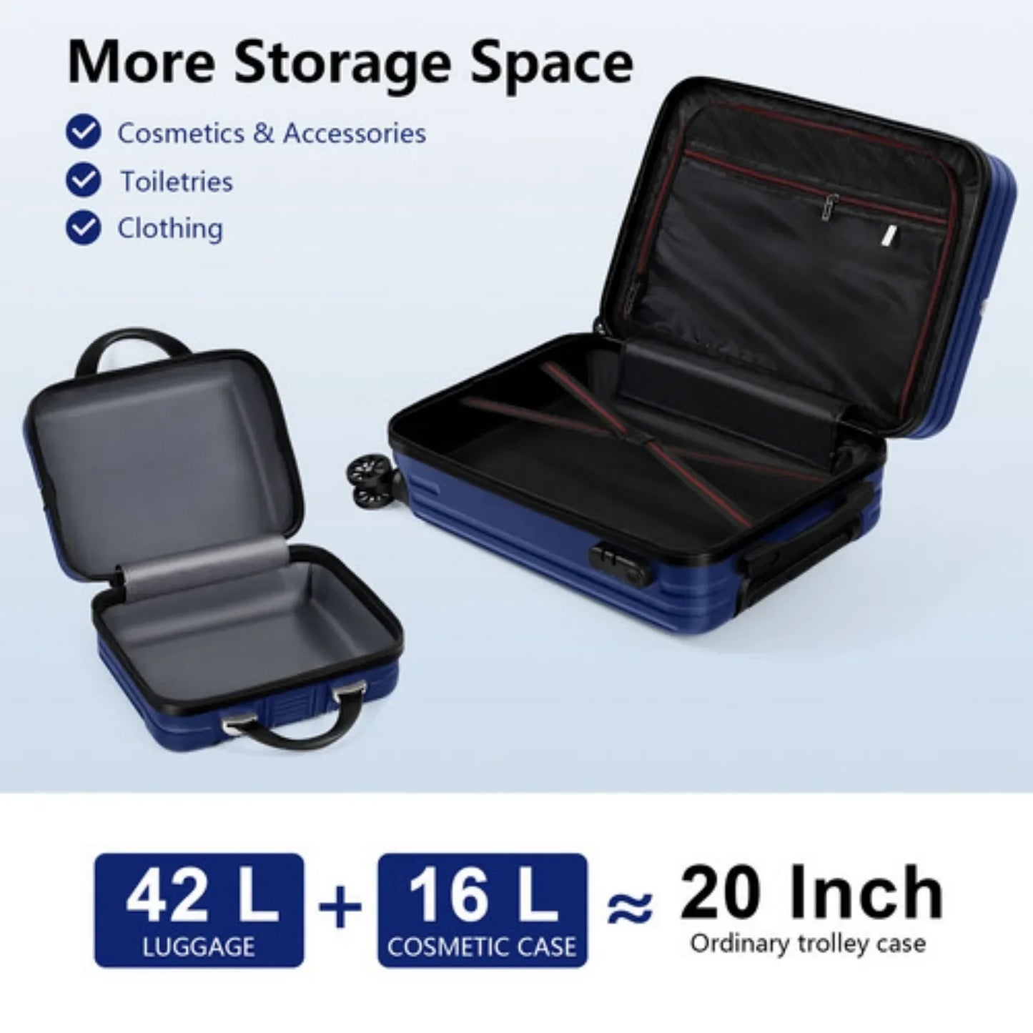 2-Piece Hardshell Luggage Set 20” + 14” – Lightweight Expandable Spinner Suitcases with 360° Wheels & TSA Lock