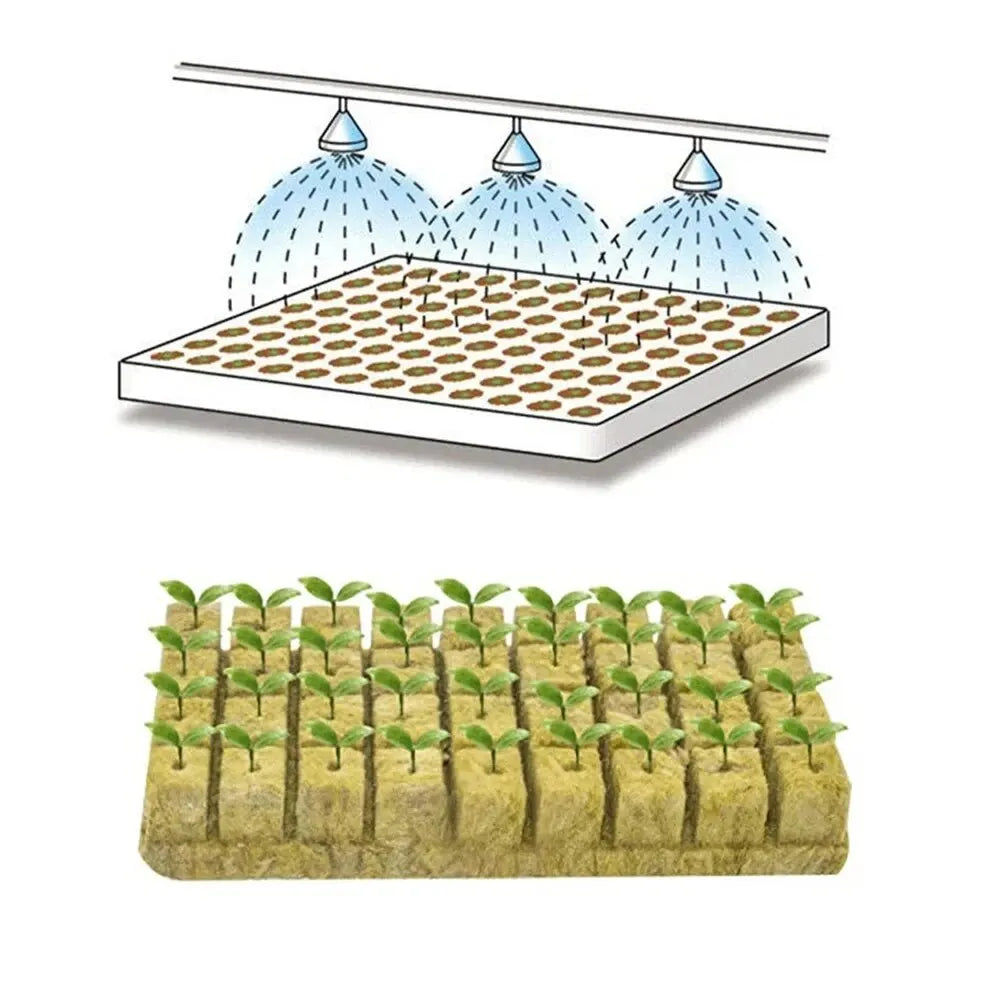 50pcs 25x25x25mm Stonewool Hydroponic Grow Cubes — Rockwool Seedling Blocks for Soilless Plant Cultivation