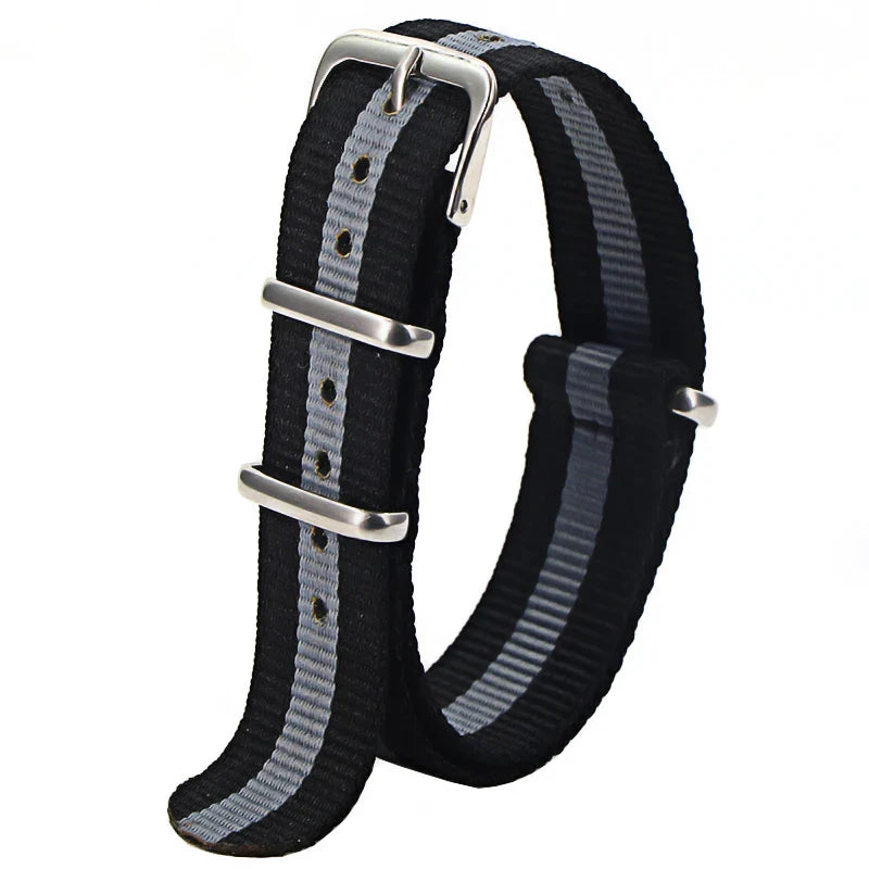 Nylon Watch Strap 16mm 18mm 20mm 22mm — Waterproof Army Sport Watch Band Replacement Belt