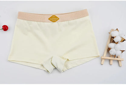 3PCS Women’s Cotton Boxer Underwear — Multicolor Solid Breathable Knit Panties, Soft High-Elastic Mid-Rise Boyshorts