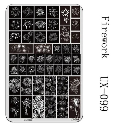 UX Serial 2 Stainless Steel Stamping Plate Template – Vintage Abstract Fabric Texture Pattern for Nail Art, Floral Lace, Xmas & Halloween Designs (UX52)
