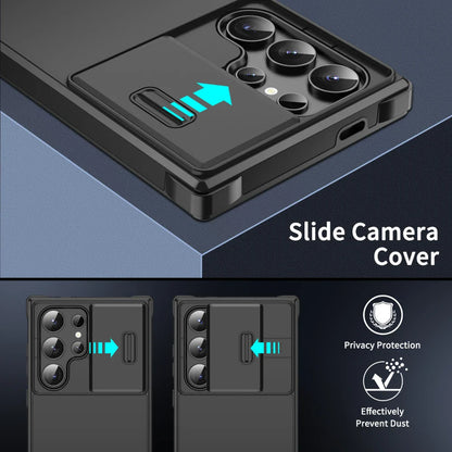 Slide Camera Armor Matte Samsung Case – Shockproof Cover for Galaxy S20–S25 Ultra/Plus/FE & Note 20 Ultra