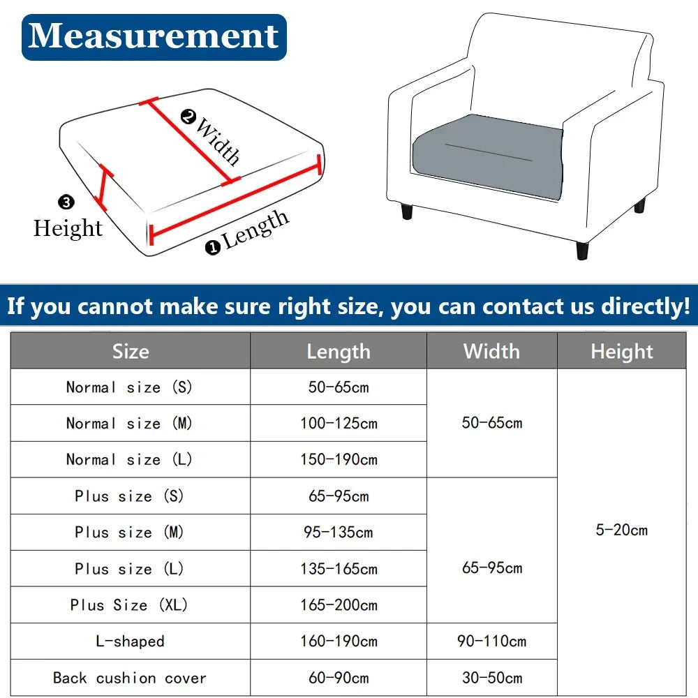Thick Jacquard Elastic Sofa Seat Cover – Anti-Dust Removable Couch Cushion Protector Slipcover
