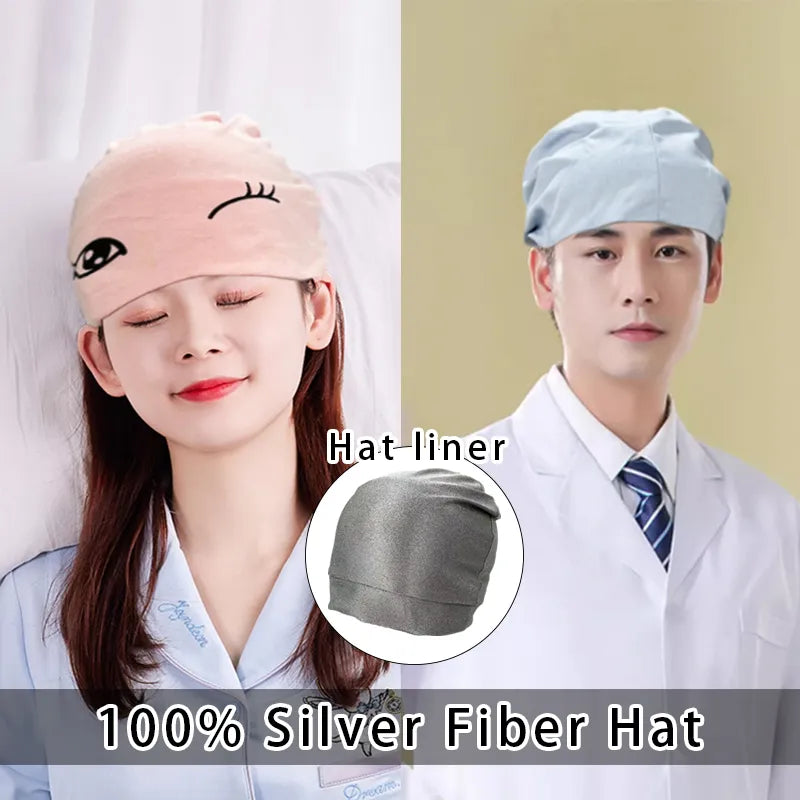 Silver Fiber EMF Protection Cap - Shield Against Radiation, RFID, and Electromagnetic Waves - Computer & EMF Protection Hat Beanie