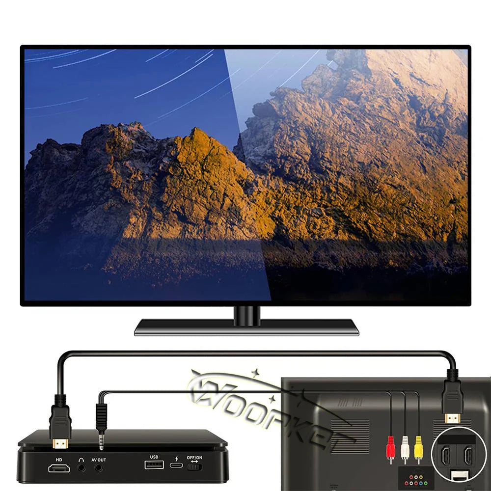 Woopker HD DVD Player – HDMI & AV Connection, USB Input, Headphone Output, LED Touch Screen, 1080P Type-C 5V/2A