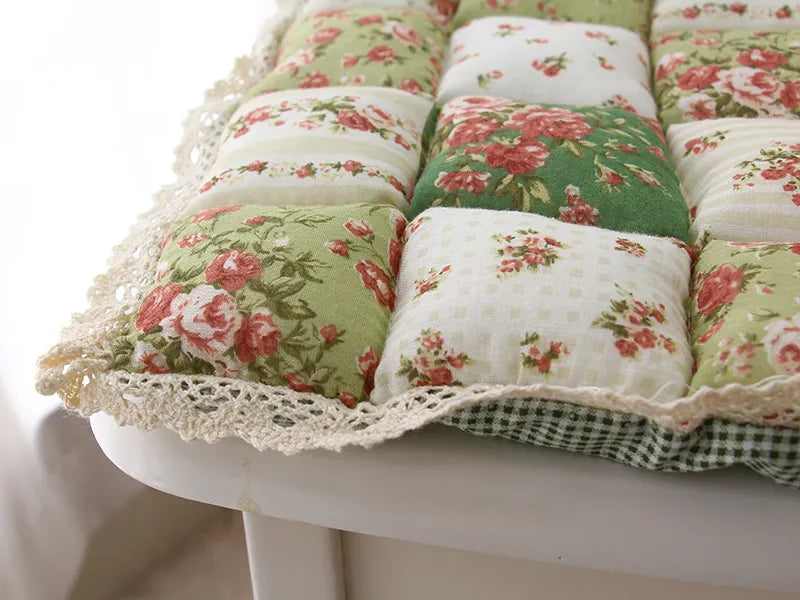 Non-Slip Office Chair Cushion – Pastoral Style Cotton Stool Pad, Breathable & Portable, Home Garden Decorative Gift