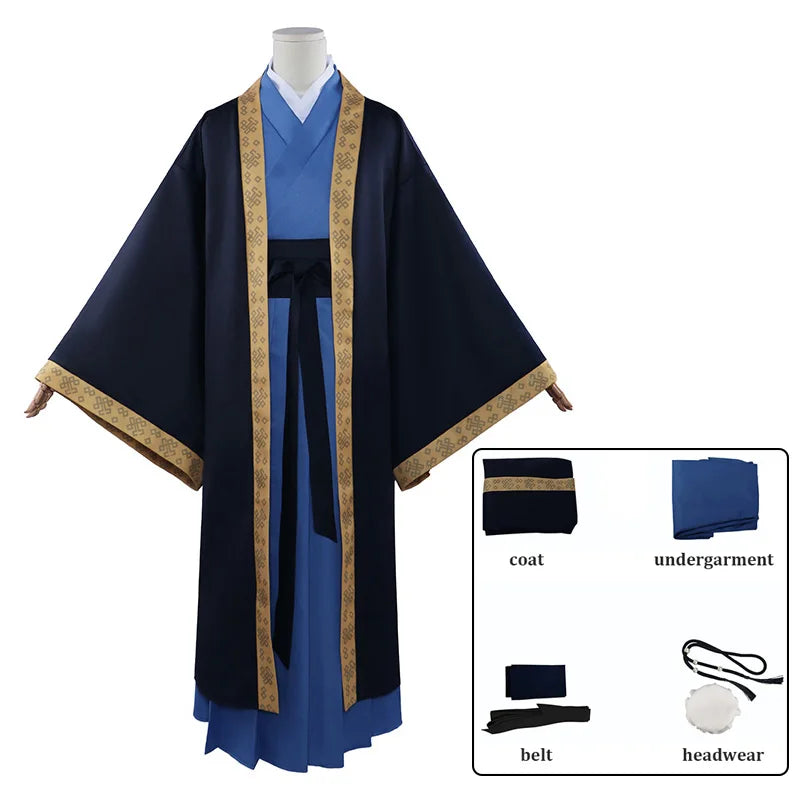 Jinshi Cosplay Apothecary Diaries Costume — Men’s Kimono Robe with Wig & Headwear for Anime Kusuriya No Hitorigoto