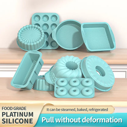 3D Silicone Cake Mold Decorating Tool for Pastry, DIY Cake Pan, Fluted Tube Pan and Airfryer Bakeware Accessories