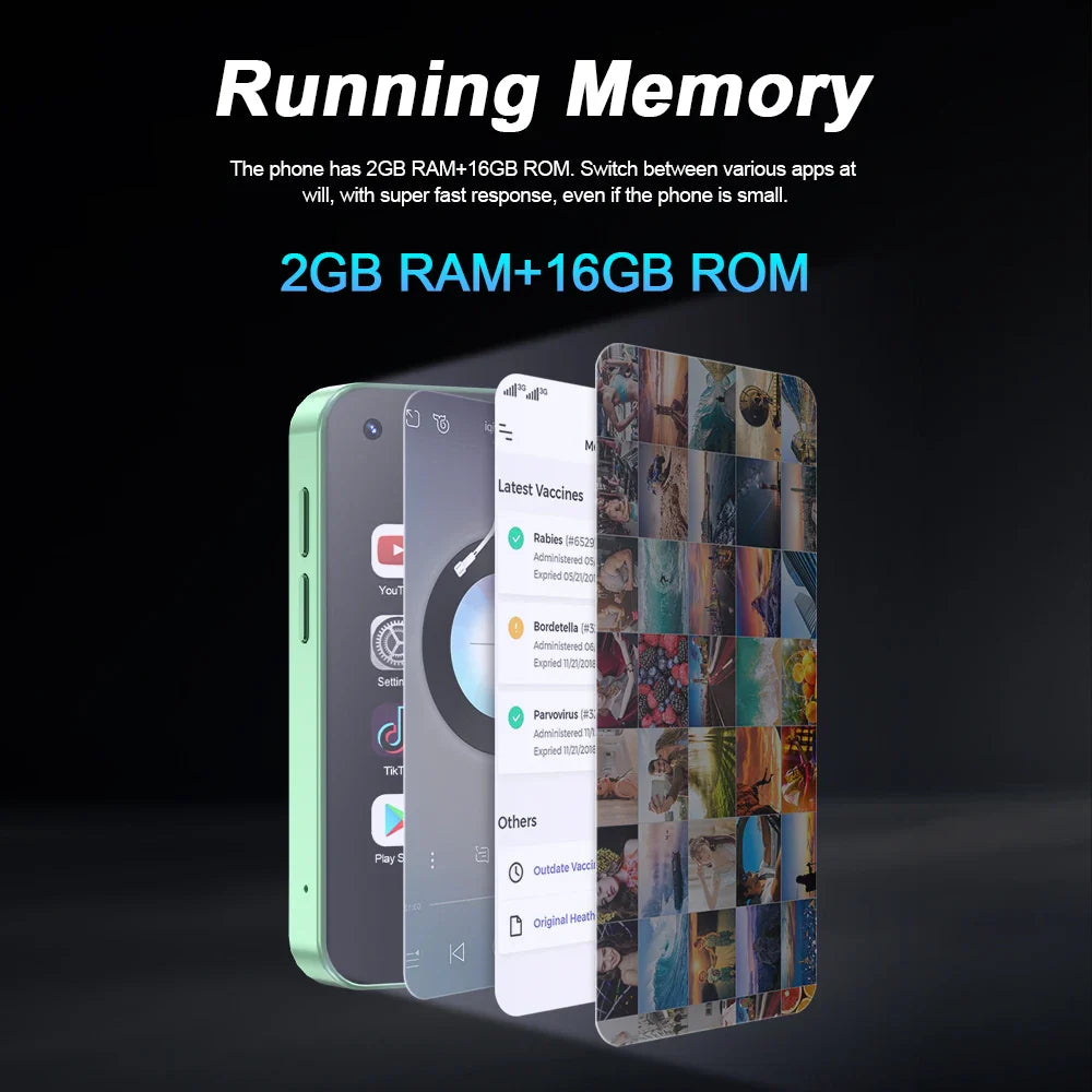 SERVO KING5000 Mini Smartphone, 3G Networks, Dual Nano SIM, Android 9.0, 16GB ROM, 2.5'' Screen, Play Store Pocket Smartphone