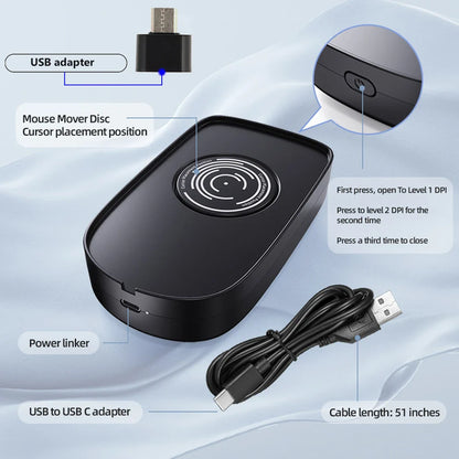 Undetectable Mouse Jiggler 5V 1A – Wired & Wireless Mouse Mover for PC, Keeps Computer Active & Awake