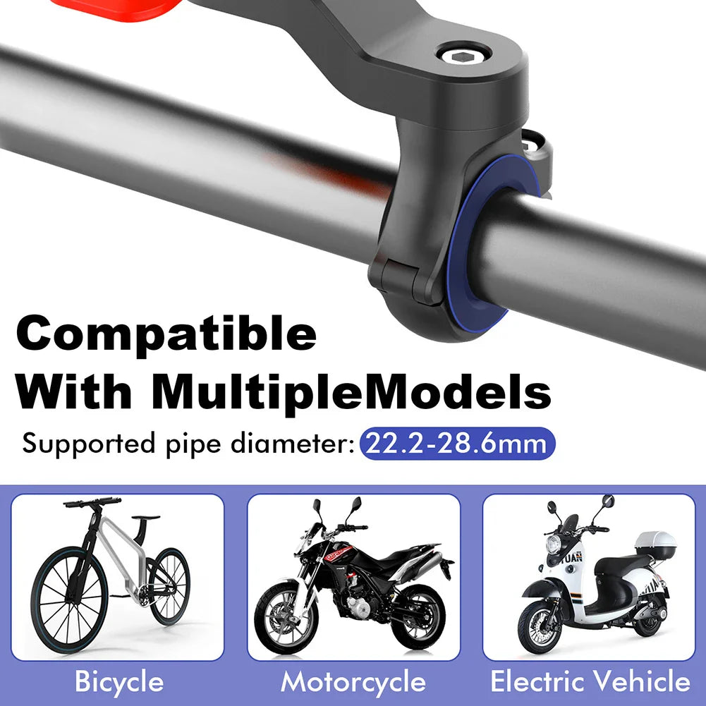 Quad Lock Motorcycle & Bike Phone Holder – 360° Rotatable Stand, Navigation Support, Secure Bracket for Bicycle