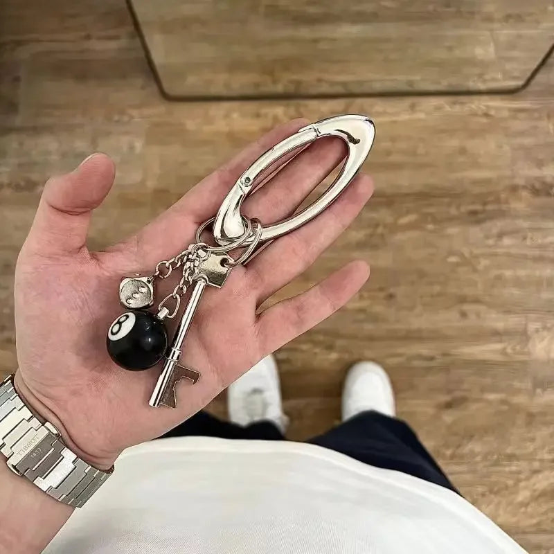 Unisex Essential Belt Icon Carabiner Keychain – Blackout Oval Solid Buckle for Men & Women Bag Accessories