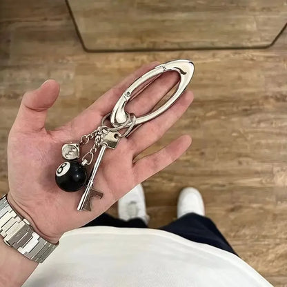 Unisex Essential Belt Icon Carabiner Keychain – Blackout Oval Solid Buckle for Men & Women Bag Accessories