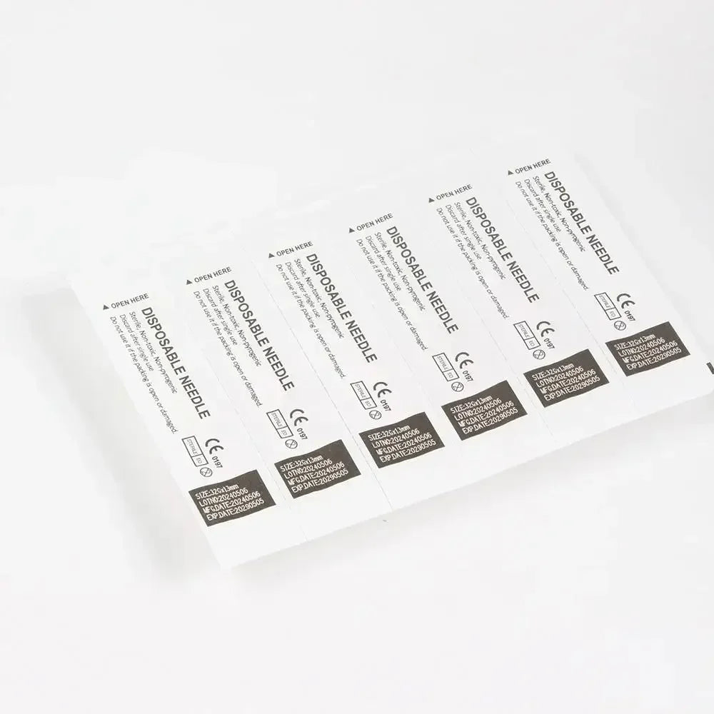 100PCS 30G Painless 4/6/13mm Ultrafine Transparent Syringe Needles with Clear Tip Cap - Beauty & Pharmaceutical Use