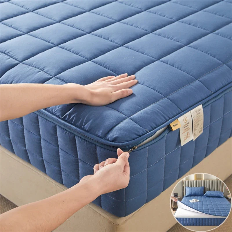 All-Inclusive Zipper Mattress Cover - Thick Quilted Fitted Mattress Protector Pad with Customized Sizes