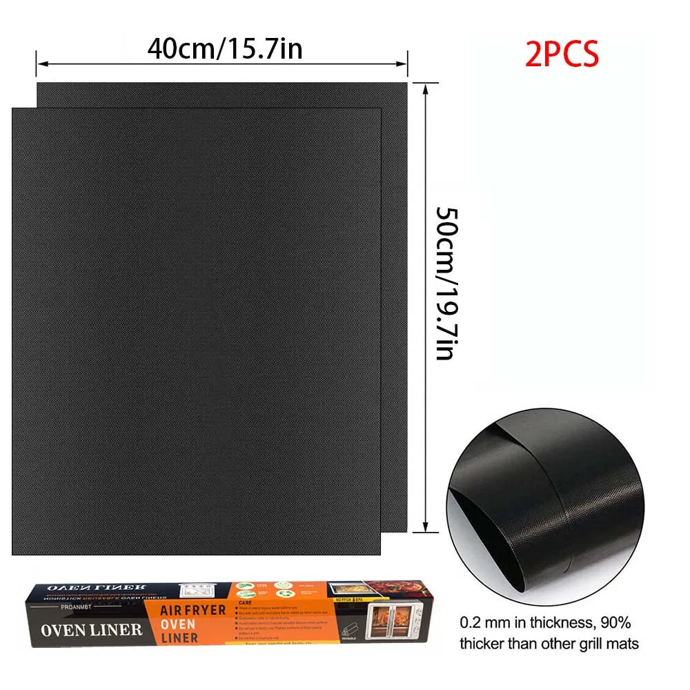 Reusable BBQ Grill & Oven Mat - Non-Stick Heat Resistant Baking Liner for Grilling, Cooking & Oven Protection