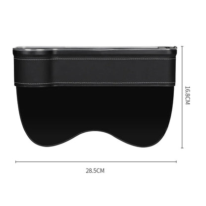 Car Crevice Storage Box with 2 USB Charger – LED Seat Gap Organizer, Phone, Bottle, and Cup Holder