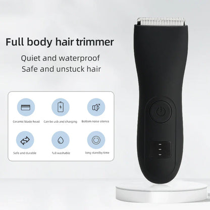 Body Hair Trimmer for Men and Women - Bikini, Groin, and Beard Groomer - Lady Shaver for Arm & Balls - Hair Removal Razor