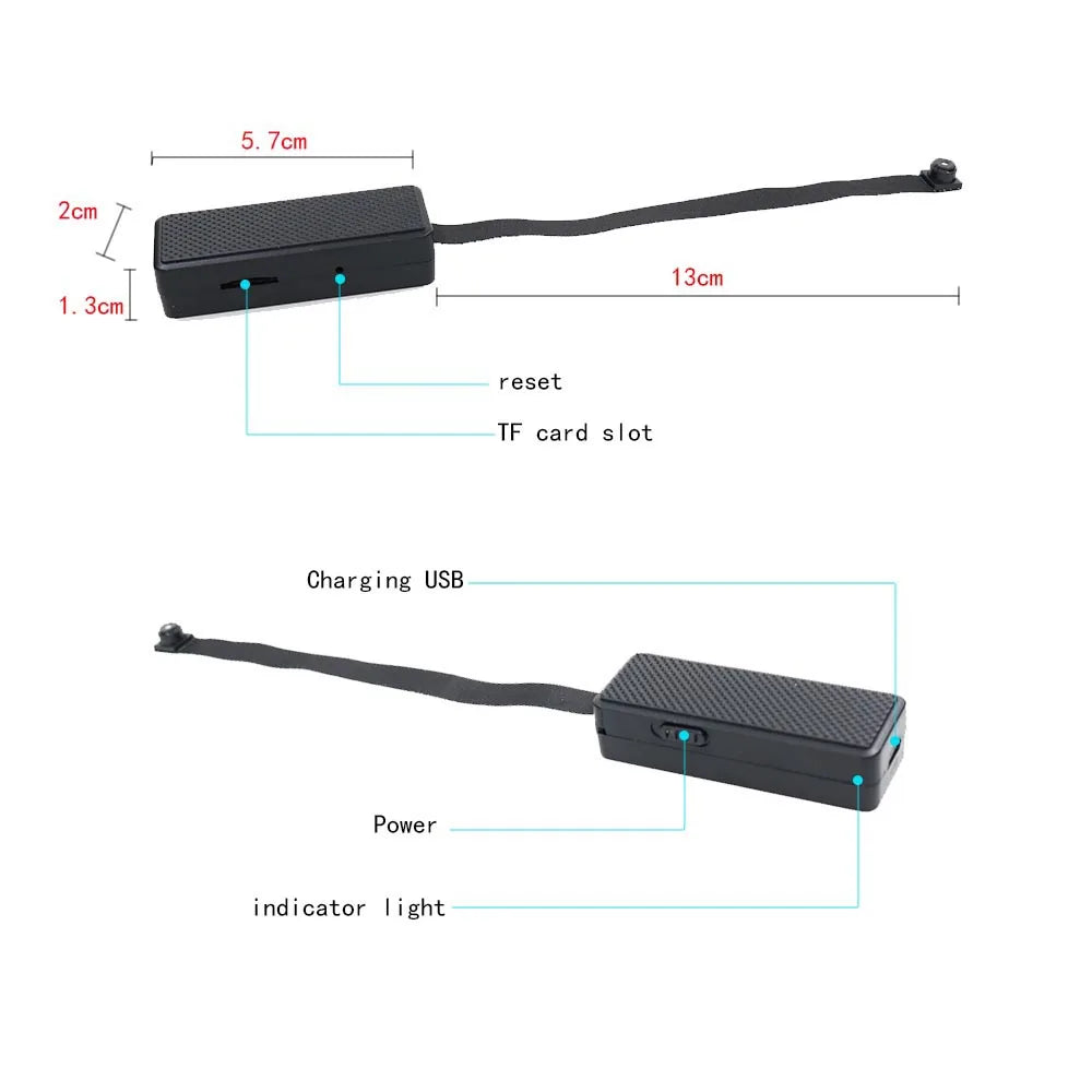 HD 1080P Mini WiFi Camera DIY Module — Nanny Cam with Wide-Angle, Motion Detection, Alarm, Recording, and Phone App Support