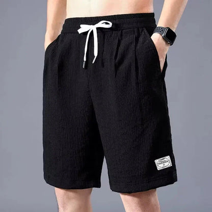 Men’s Ice Silk Sports Shorts – Loose, Breathable Cropped Pants for Casual Wear (XL-XXXL)