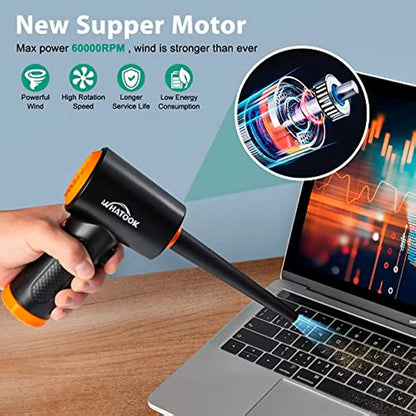 3-Speed Electrical Dust Blower - Powerful 60000 RPM Air Duster for Cleaning Laptop and Office Equipment