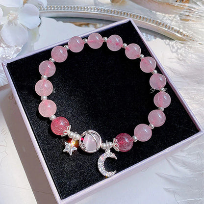 Starry Cat’s Eye Stone Bracelet for Women – Grey Moonlight Crystal Star Moon Design Fashion Jewelry Gift