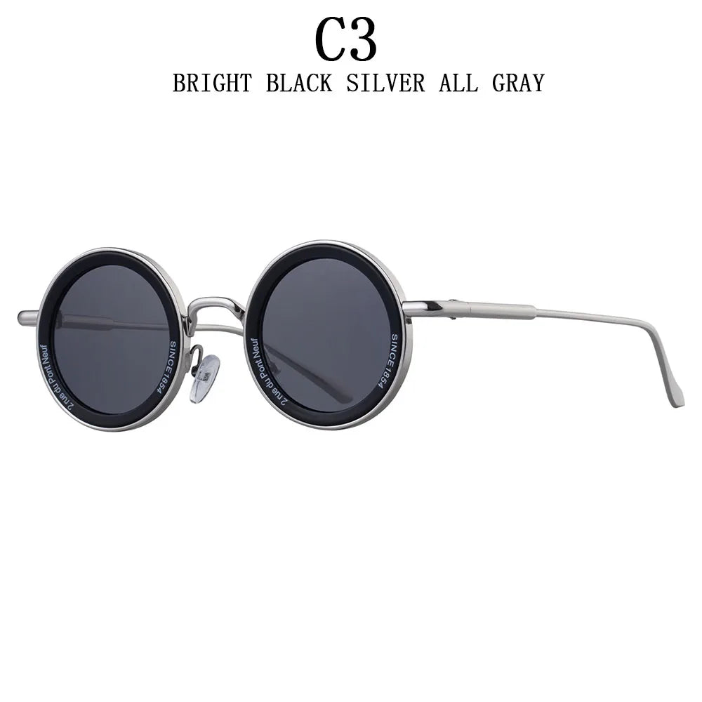 Round Steampunk Sunglasses — Vintage Punk Retro Fashion Glasses for Men & Women