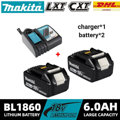 100% Original Makita 18V Lithium Battery – 6Ah/5Ah/3Ah Compatible with DTW700, DDF487, DTD173, DGA404, HR140D, DJV182 Tools