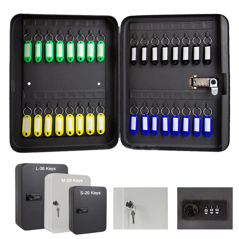 Password Key Lock Box — Multi-Key Safe Organizer for Home, Office, Car, and Factory Use