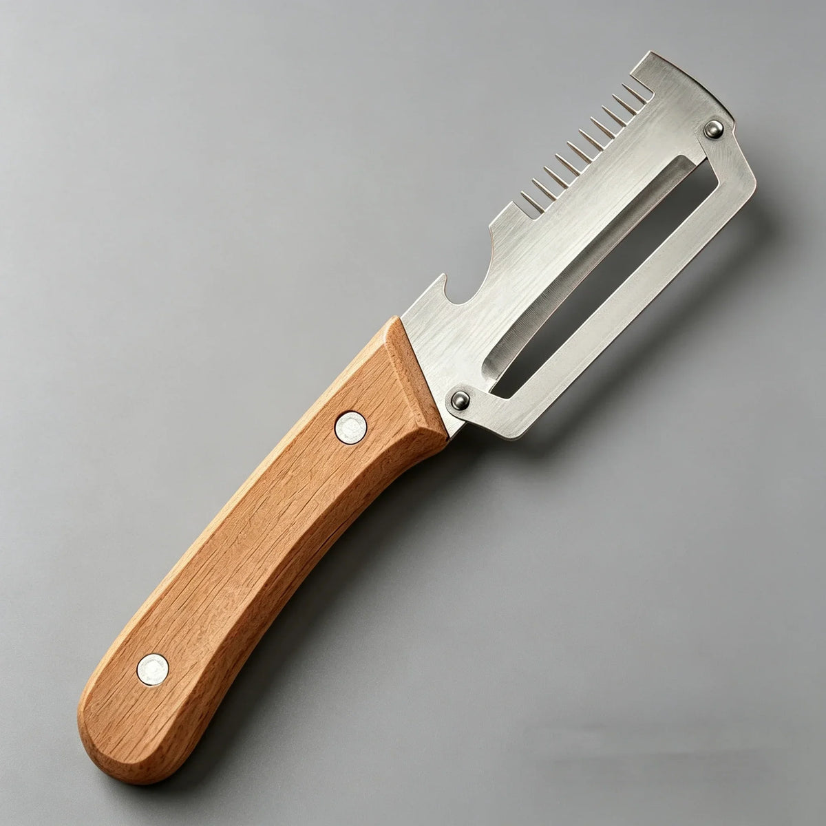 Stainless Steel Vegetable Peeler with Wooden Handle – Durable Fruit & Veg Slicer Tool for Smooth Peeling