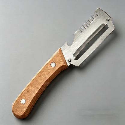 Stainless Steel Vegetable Peeler with Wooden Handle – Durable Fruit & Veg Slicer Tool for Smooth Peeling