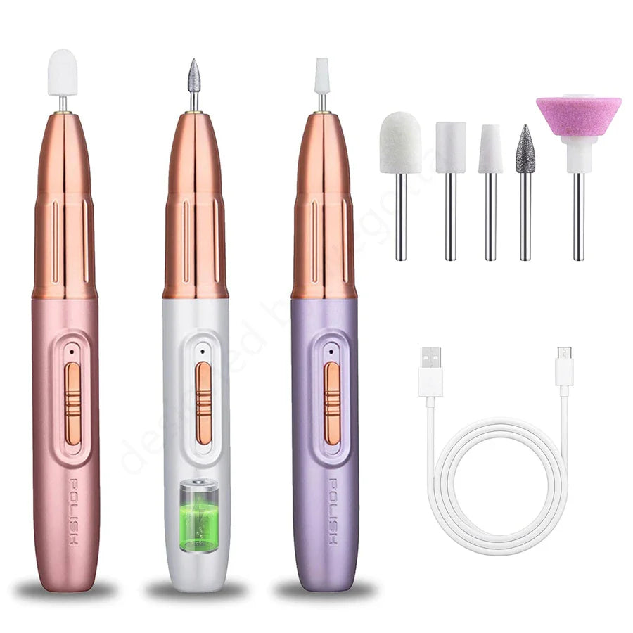 WEGOTTA Rechargeable Electric Nail File – Portable Nail Drill for Beginners, Home Manicure Tool
