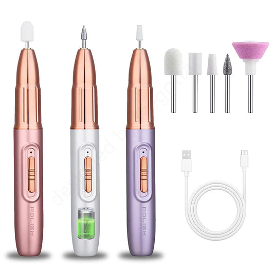 WEGOTTA Rechargeable Electric Nail File – Portable Nail Drill for Beginners, Home Manicure Tool